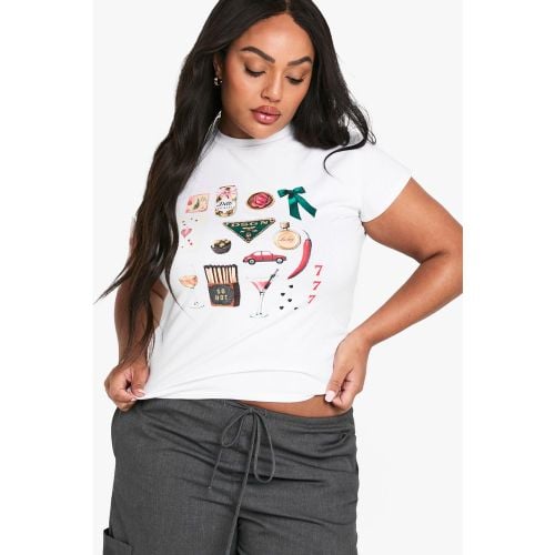 Camiseta Plus Con Estampado Gráfico Mixto - boohoo - Modalova