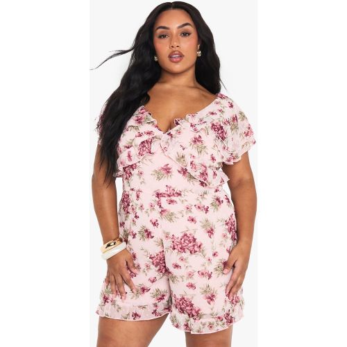 Tutina Plus Size in CHIFFON a fiori - boohoo - Modalova