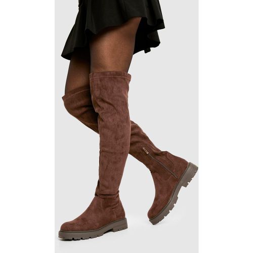 Botas De Caña Alta Gruesas De Ante Sintético - boohoo - Modalova