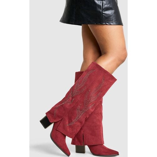 Botas De Ante Sintético Con Solapa Y Adornos - boohoo - Modalova