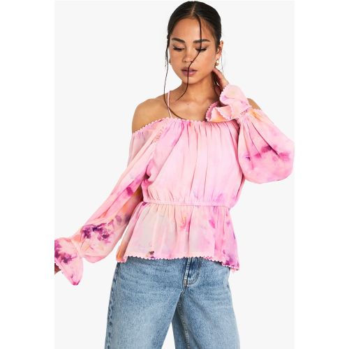 Blusa Con Stampa A Fiori E Spalle Scoperte - boohoo - Modalova