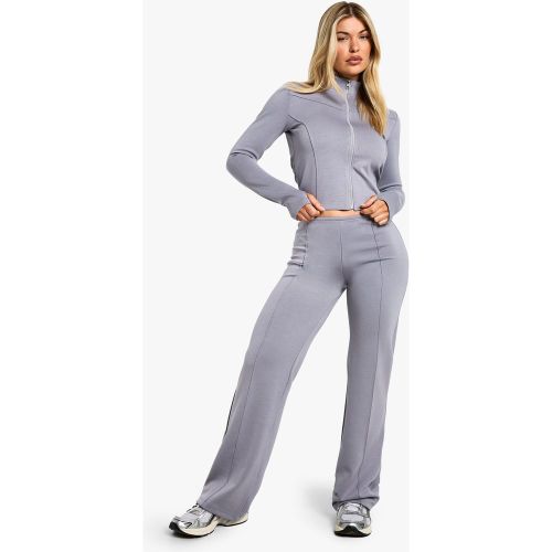 Pantalón De Pernera Ancha Y Chaqueta Ajustada Con Cremallera - boohoo - Modalova