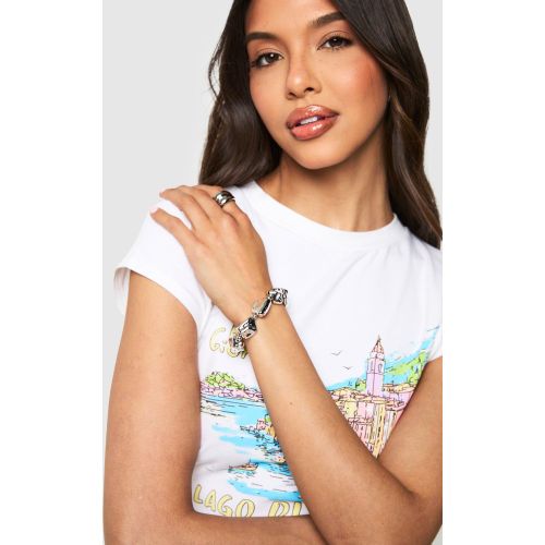 Pulsera De Plata Fundida, Gris - boohoo - Modalova