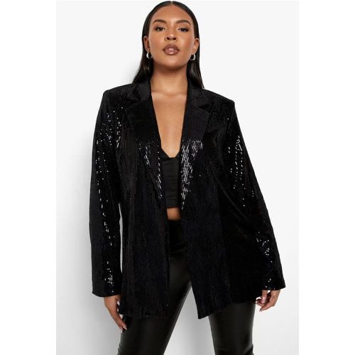 Top Plus Size a coste a collo alto con arricciature - boohoo - Modalova