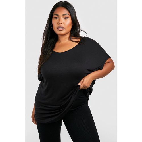 T-shirt Plus Size oversize, Nero - boohoo - Modalova