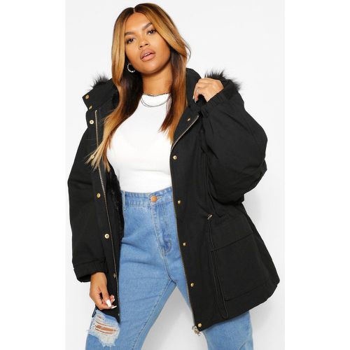 Parka Plus Con Capucha Y Forro De Pelo Sintético - boohoo - Modalova