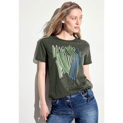 Burnout T-Shirt mit Print - cecil - Modalova