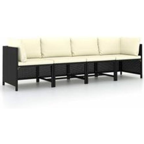 Sitzer-Gartensofa,Lounge-Sofa mit Auflagen Schwarz Poly Rattan vidaXL - Fashion24 DE - Modalova