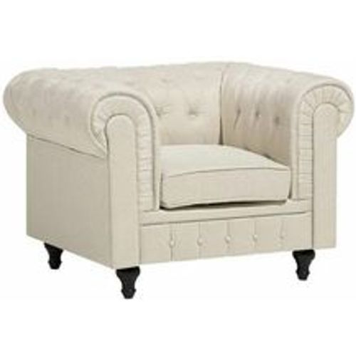 Sessel Beige Polsterbezug Eukalyptus Chesterfield-Stil Wohnzimmer - BELIANI - Modalova