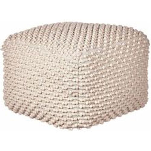 Pouf Taupe aus Baumwolle 50 x 50 x 35 cm Quadratisch Boho Stil Wohnaccessoires für Wohnzimmer Schlafzimmer Flur - BELIANI - Modalova