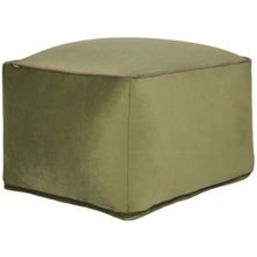 Pouf Olivgrün Samtstoff Quadratisch 50 x 50 x 30 cm mit Paspel Modern Wohnzimmer Schlafzimmer Ausstattung Deko Sitzhocker Fußhocker Bodenkissen - BELIANI - Modalova