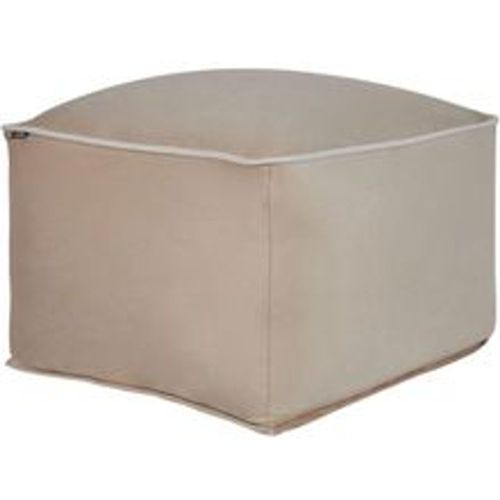 Pouf Sandbeige Samtstoff Quadratisch 50 x 50 x 30 cm mit Paspel Modern Wohnzimmer Schlafzimmer Ausstattung Sitzhocker Fußhocker Bodenkissen - BELIANI - Modalova