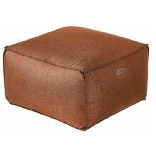 Pouf Goldbraun Leinenoptik 50 x 50 cm mit EPS-Perlen Abnehmbarem Bezug Quadratisch Modern Skandi Bodenkissen Sitzpouf Sitzmöbel Indoor - BELIANI - Modalova