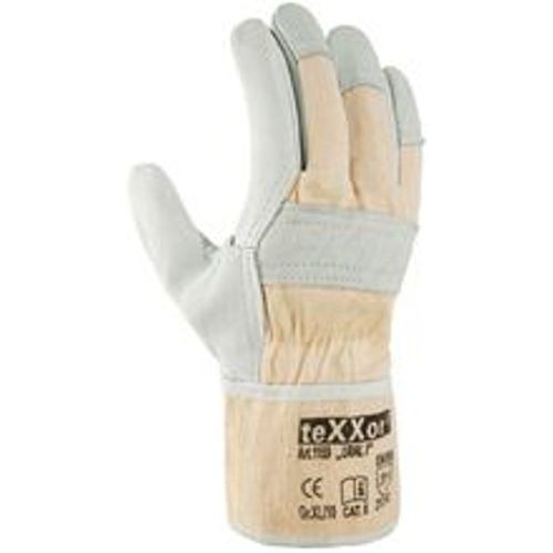 TeXXor® Rindvollleder-Handschuhe ural i, Leder Natur/Drell Weiß - Fashion24 DE - Modalova