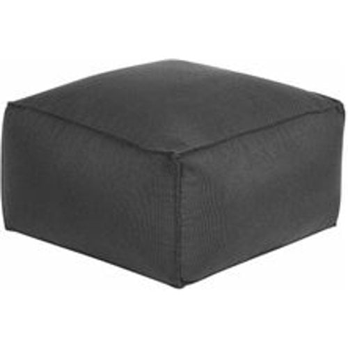 Pouf Schwarz Leinenoptik 50 x 50 cm mit EPS-Perlen Abnehmbarem Bezug Quadratisch Modern Skandi Bodenkissen Sitzpouf Sitzmöbel Indoor - BELIANI - Modalova