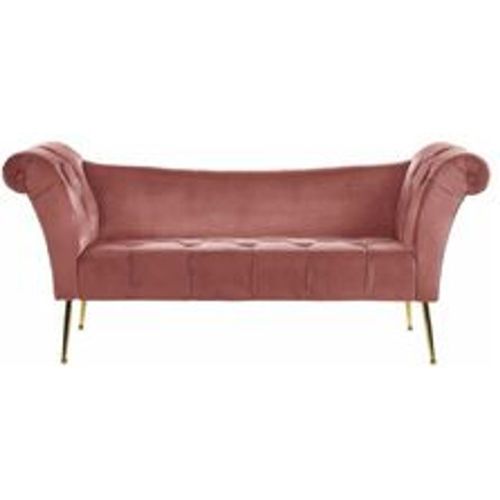 Chaiselongue Rosa/goldene Beine Universal mit Samtbezug und Metallfüßen für Wohnzimmer Schlafzimmer Salon Flur Klassisch Retro Modern - BELIANI - Modalova