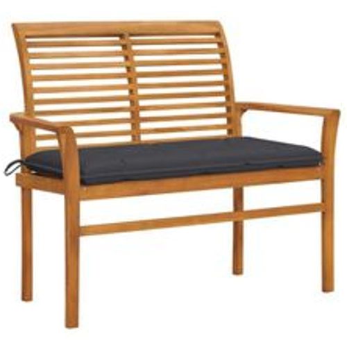 Gartenbank mit Anthrazit Auflage 112 cm Massivholz Teak - VIDAXL - Modalova