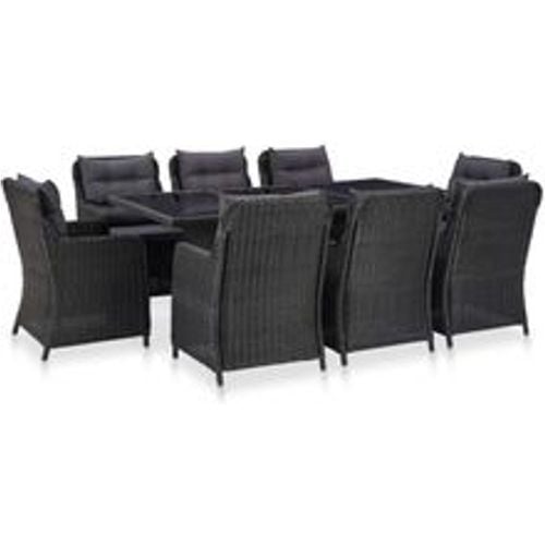 Tlg. Garten-Essgruppe Poly Rattan Schwarz - VIDAXL - Modalova