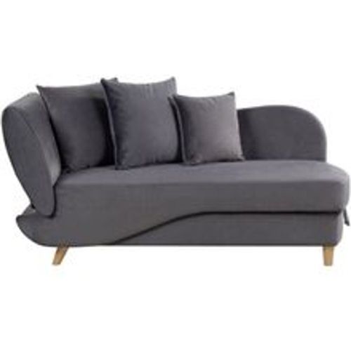 Chaiselongue Linksseitig Dunkelgrau Samtstoff mit Bettkasten Dekokissen Modern Récamiere Liegesofa Sitzmöbel Wohnzimmer Jugendzimmer - BELIANI - Modalova