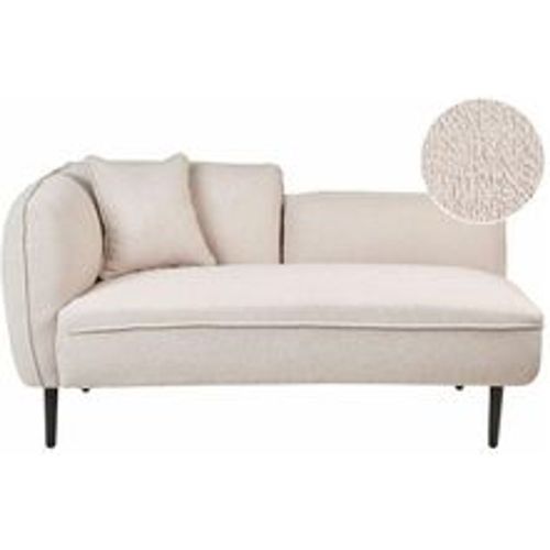 Chaiselongue Hellbeige Stoffbezug Bouclé Linksseitig mit Kissen Metallbeine Modern für Wohnzimmer Schlafzimmer Wintergarten Kleine Räume - BELIANI - Modalova