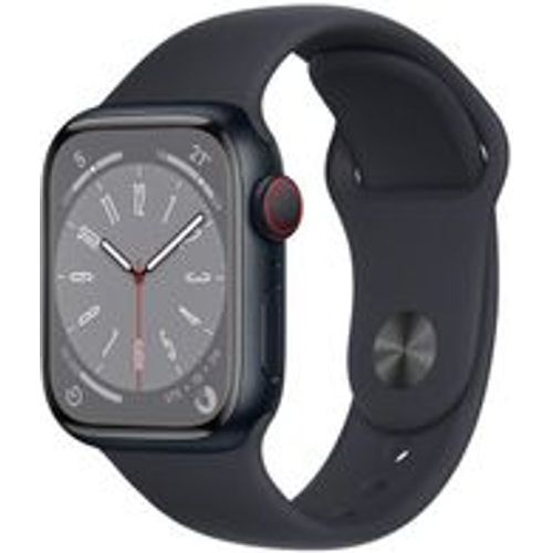 Watch Series 8 (2022) GPS + Cellular 41 mm - Aluminium Mitternacht - Sportarmband Schwarz - Apple - Modalova