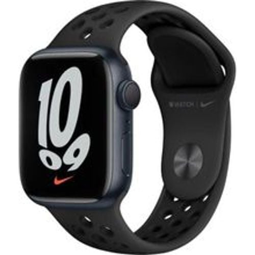 Watch Series 7 (2021) GPS 45 mm - Aluminium Mitternacht - Nike Sportarmband Schwarz - Apple - Modalova