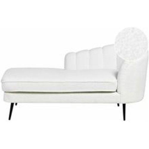 Chaiselongue Cremeweiß Bouclé Rechtsseitig mit Schwarzen Metallbeinen Lehne Muschelform Glamourös Modern Muschelsofa Wohnzimmer Flur - BELIANI - Modalova