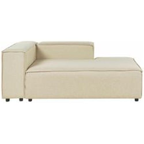 Chaiselongue Beige Leinen Linksseitig Modul-Récamiere mit Niedriger Rückenlehne Wohnzimmermöbel Modern Skandi Wohnzimmer Ausstattung - BELIANI - Modalova