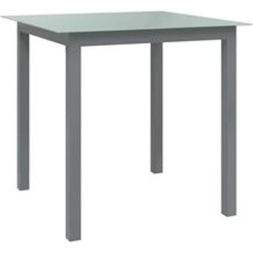 Gartentisch Hellgrau 80x80x74 cm Aluminium und Glas - VIDAXL - Modalova