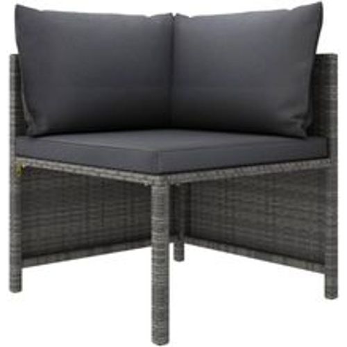 Modulares Ecksofa mit Kissen Grau Poly Rattan - VIDAXL - Modalova