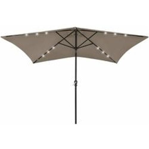 Sonnenschirm mit LEDs und Stahl-Mast Taupe 2x3 m - VIDAXL - Modalova