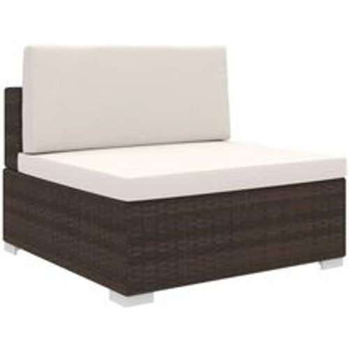 Modular-Sofa-Mittelteil 1 Stk. + Auflagen Poly Rattan Braun - VIDAXL - Modalova