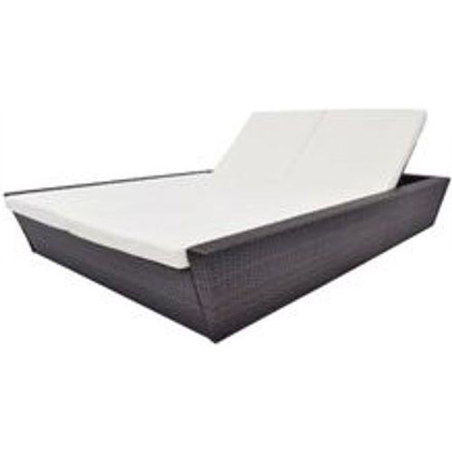 Outdoor-Lounge-Bett mit Polster Poly Rattan Braun - VIDAXL - Modalova