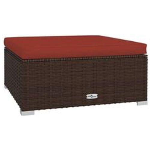 Gartenhocker mit Kissen Braun 70x70x30 cm Poly Rattan - VIDAXL - Modalova