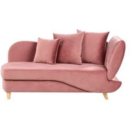 Chaiselongue Rechtsseitig Rosa Samtstoff mit Bettkasten Dekokissen Modern Récamiere Liegesofa Sitzmöbel Wohnzimmer Jugendzimmer - BELIANI - Modalova