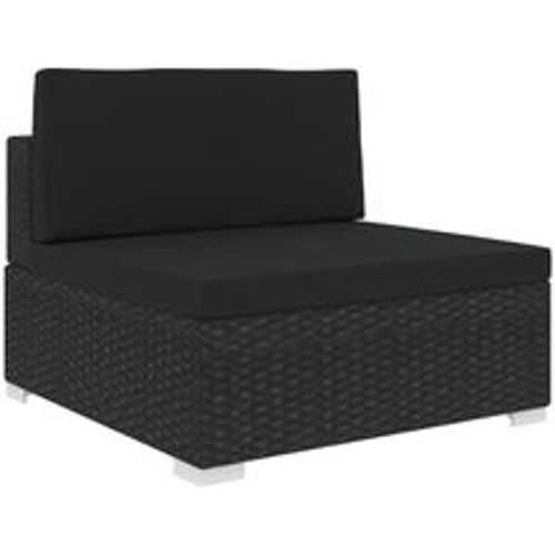 Modular-Sofa-Mittelteil 1 Stk. + Auflagen Poly Rattan Schwarz - VIDAXL - Modalova