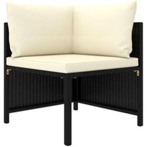 Modular-Ecksofa mit Kissen Schwarz Poly Rattan - VIDAXL - Modalova