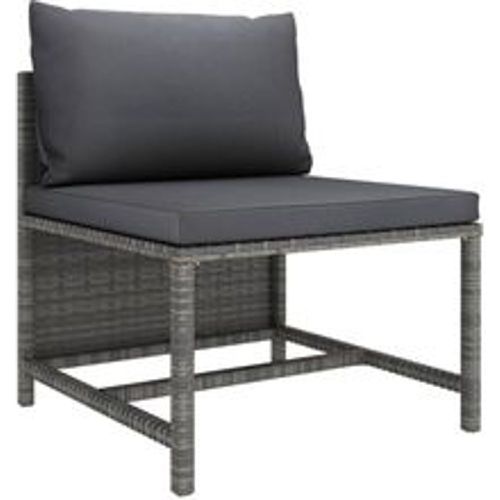 Modulares Mittelsofa mit Kissen Grau Poly Rattan - VIDAXL - Modalova