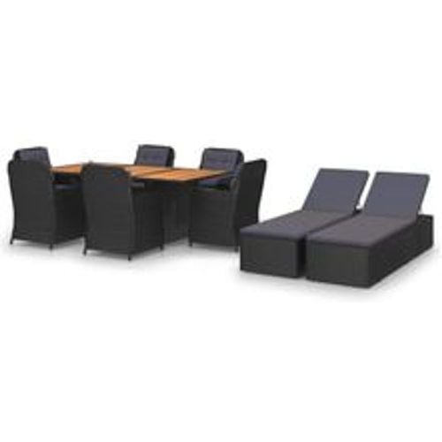 Tlg. Garten-Essgruppe Poly Rattan Schwarz - VIDAXL - Modalova