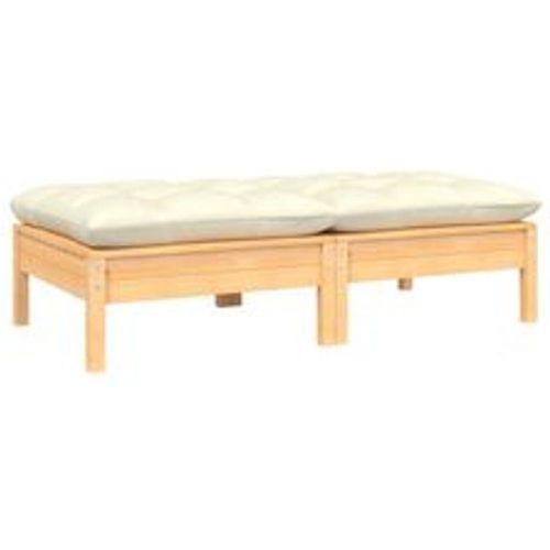 Gartensofa 2-Sitzer mit Kissen in Creme Massivholz Kiefer - VIDAXL - Modalova