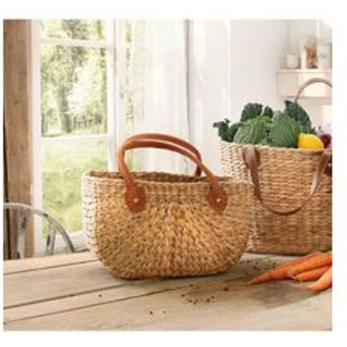 Große Tasche aus Wasserhyazinthe mit Ledergriffen, Shopper - Fashion24 DE - Modalova