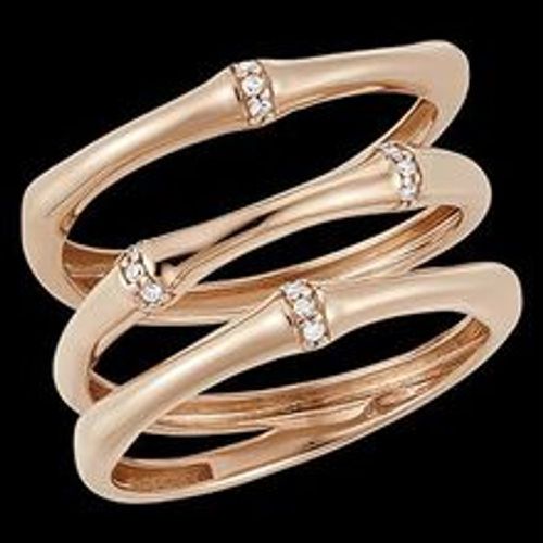 Edenly Ring Heiliger Urwald, 3-reihig, mehrere Diamanten - RosÃ©gold, 18 Karat - Fashion24 DE - Modalova