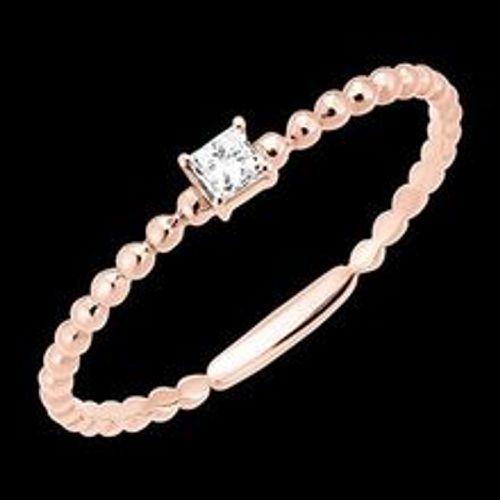 Edenly Ring FraÃ®cheur - SolitÃ¤r Bulle Princesse - 18 Karat RosÃ©gold und Diam - Fashion24 DE - Modalova