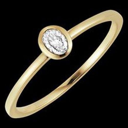 Edenly Ring FraÃ®cheur - Oval - 18 Karat Gelbgold mit Diamant - Fashion24 DE - Modalova