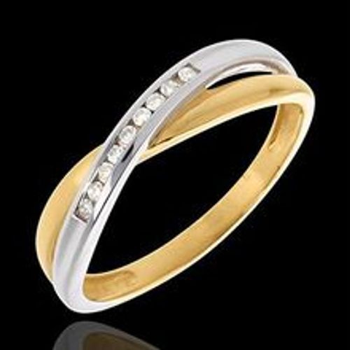 Edenly Ring Ellipse in Weiss- und Gelbgold - 9 Diamanten - Fashion24 DE - Modalova