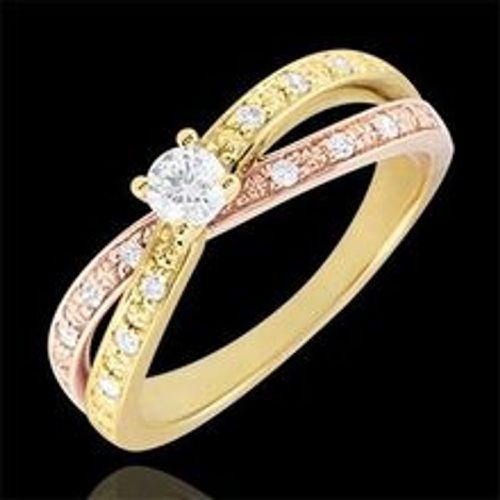 Edenly SolitÃ¤rring Saturnduett Diamantdoppel - Rot- und Gelbgold - 0.15 Karat - Fashion24 DE - Modalova