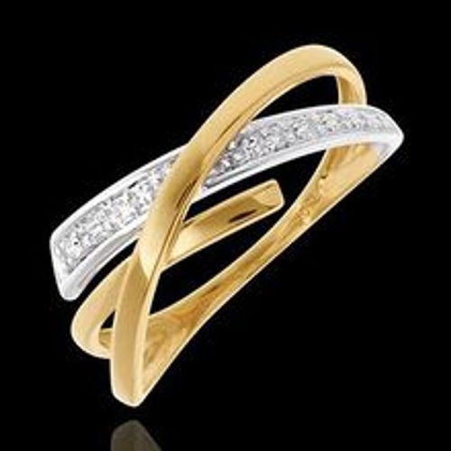 Edenly Ring Voltige in Gelb- und Weissgold - 3 Diamanten - Fashion24 DE - Modalova