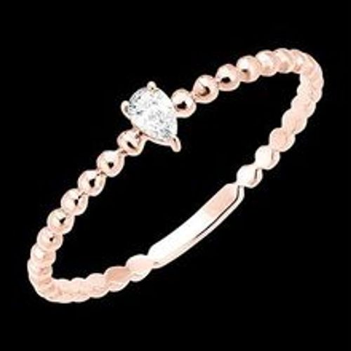 Edenly Ring FraÃ®cheur - SolitÃ¤r Bulle Poire- 18 Karat RosÃ©gold und Diamant - Fashion24 DE - Modalova