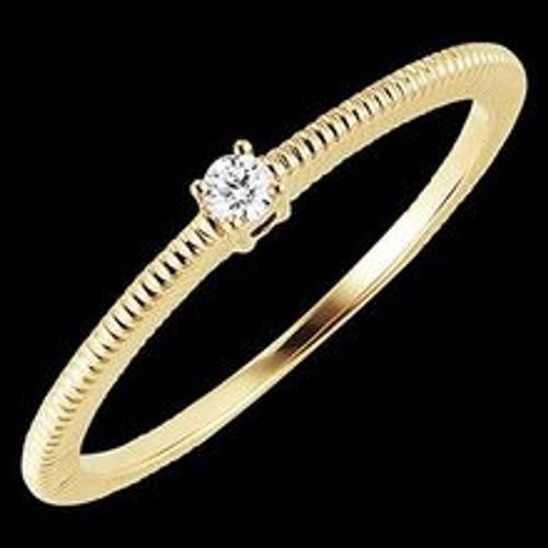 Edenly FraÃ®cheur Ring - Bearbeiteter SolitÃ¤r - Gelbgold 9 Karat und Diamant - Fashion24 DE - Modalova