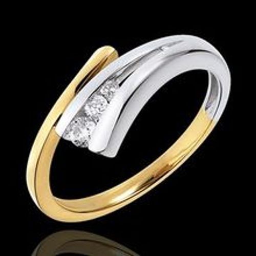 Edenly Trilogie-Ring Goldener Fisch - Gelbgold und Weissgold mit 3 Diamanten - Fashion24 DE - Modalova